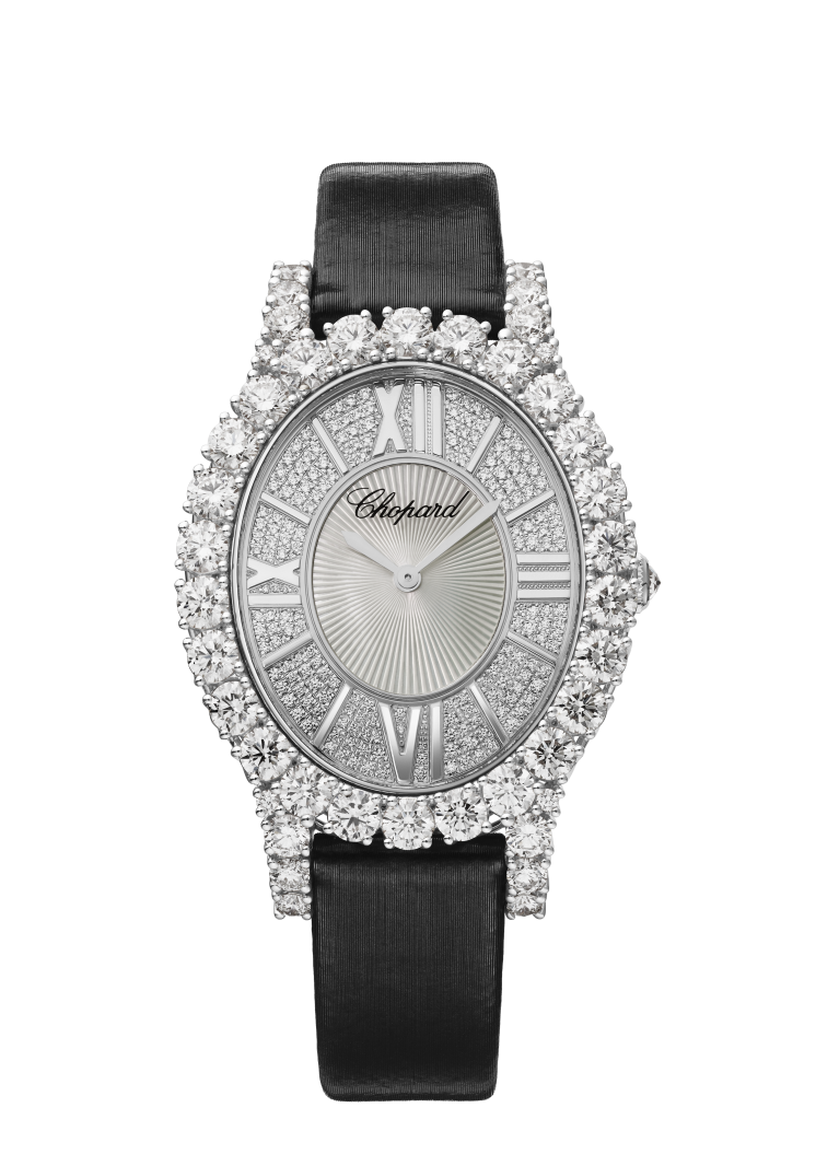 Chopard L’Heure Du Diamant Oval 18K White Gold & Diamonds Ladies Watch