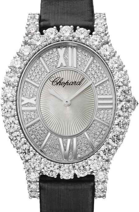 Chopard L’Heure Du Diamant Oval 18K White Gold & Diamonds Ladies Watch