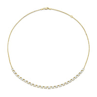 Floating Emerald Cut Diamond Necklace