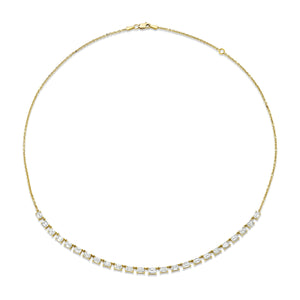 Floating Emerald Cut Diamond Necklace