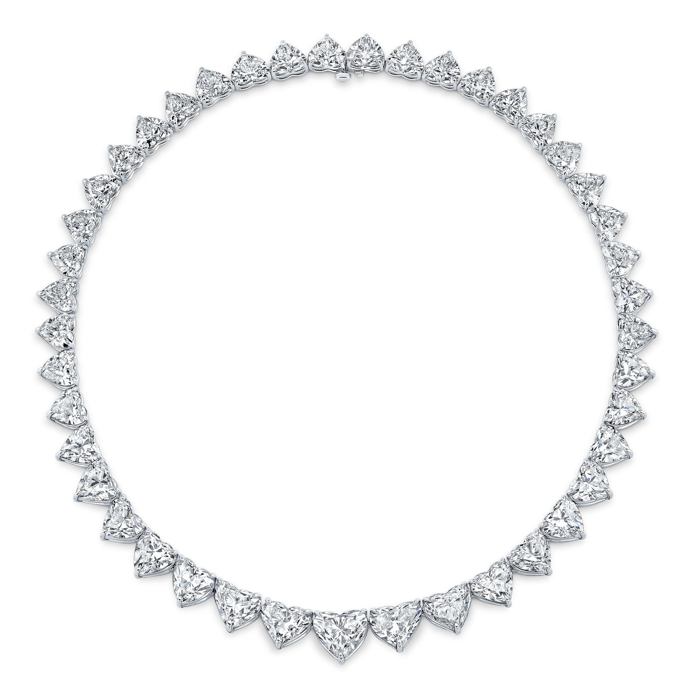 Graduated Heart Shape Diamond Necklace