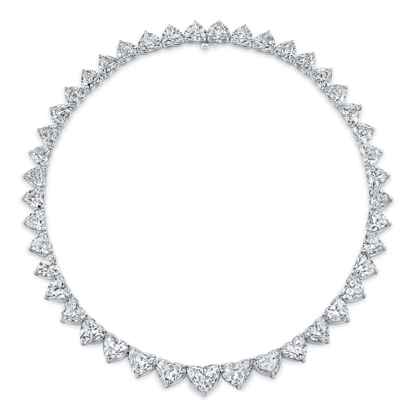 Graduated Heart Shape Diamond Necklace