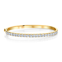 Hinged Bangle with Asscher Cut Diamonds