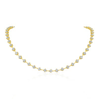 Round Brilliant Diamonds in 18k Yellow Gold Bar Necklace