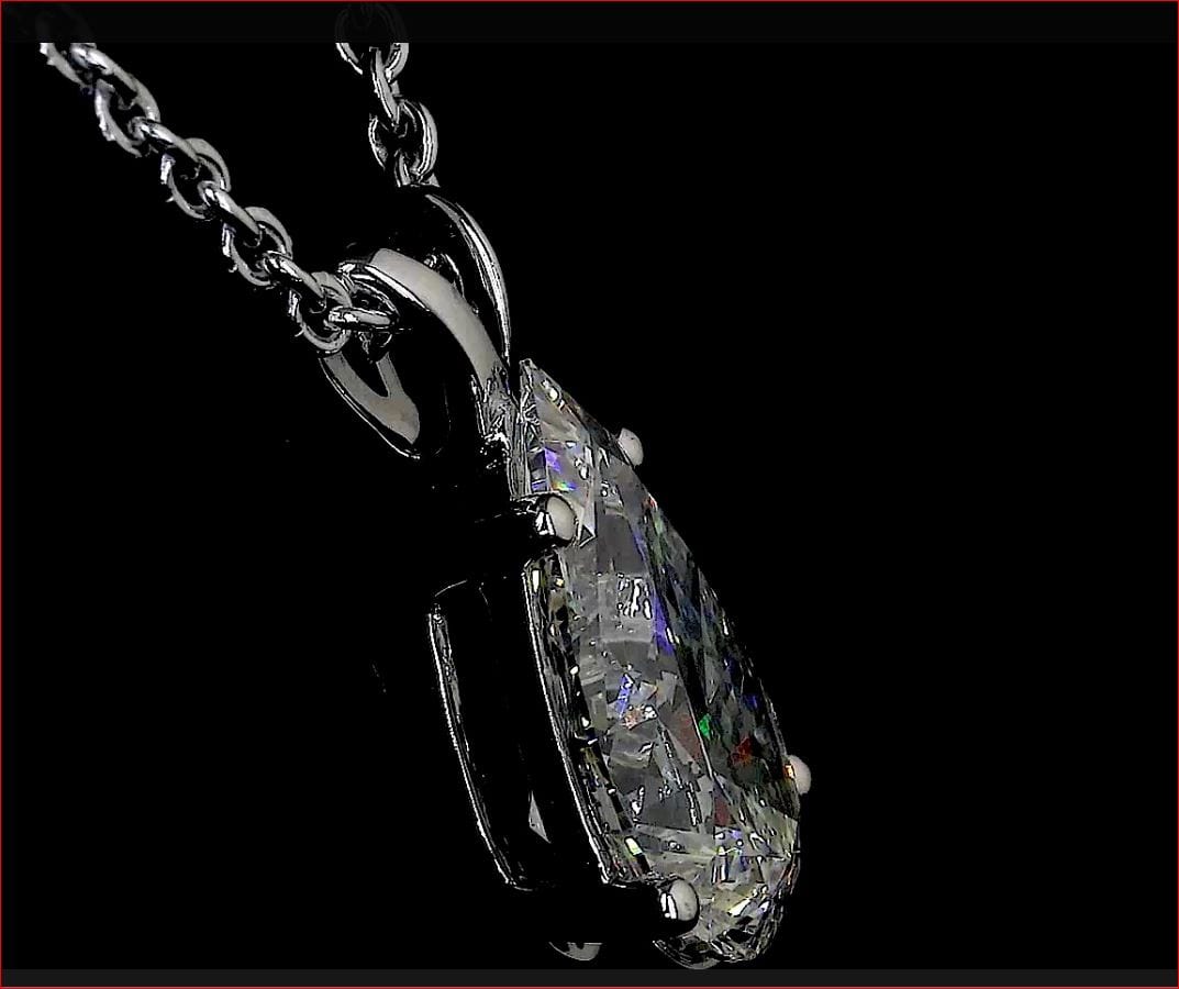 3.1 Carat Pear Lab Grown Diamond Necklace