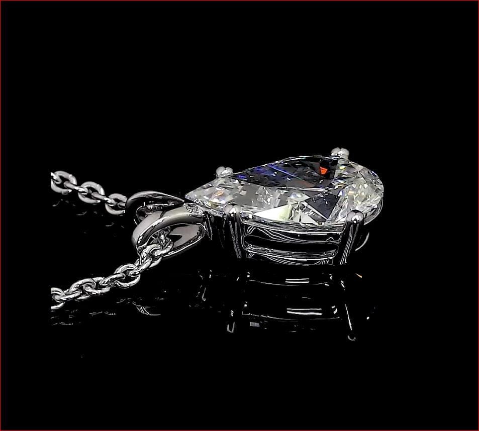 3.1 Carat Pear Lab Grown Diamond Necklace