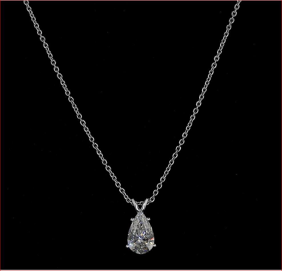 3.1 Carat Pear Lab Grown Diamond Necklace