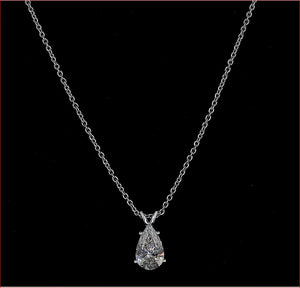 3.1 Carat Pear Lab Grown Diamond Necklace