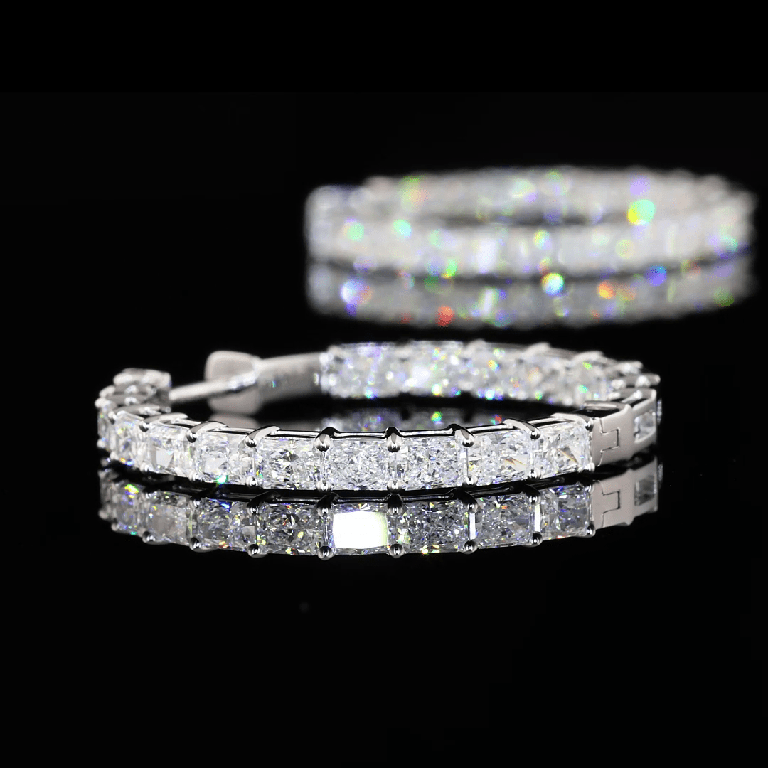 4 Carat Lab Grown Diamond Hoop Earrings