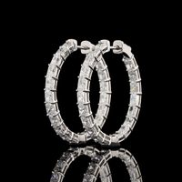 4 Carat Lab Grown Diamond Hoop Earrings