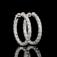 4 Carat Lab Grown Diamond Hoop Earrings