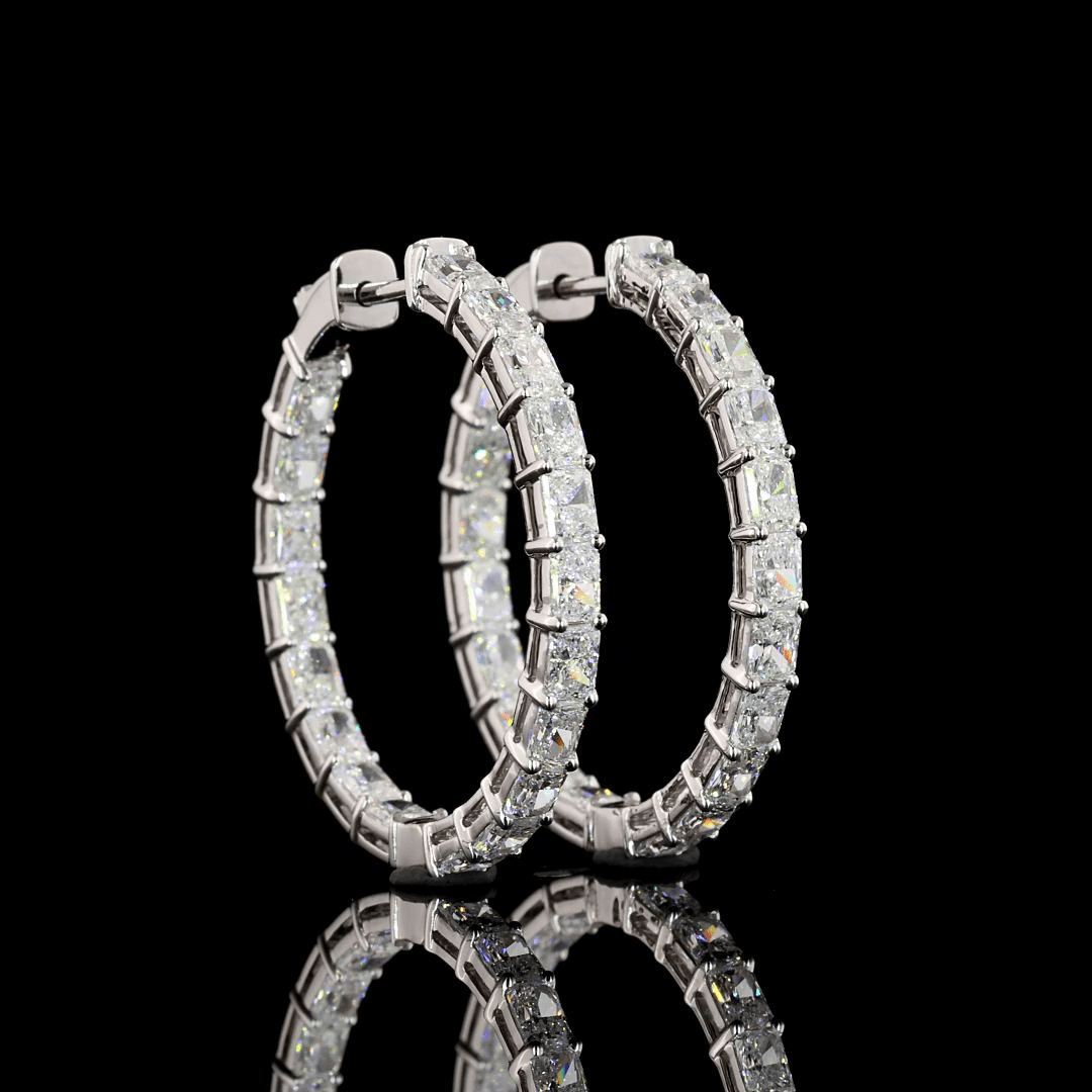 4 Carat Lab Grown Diamond Hoop Earrings