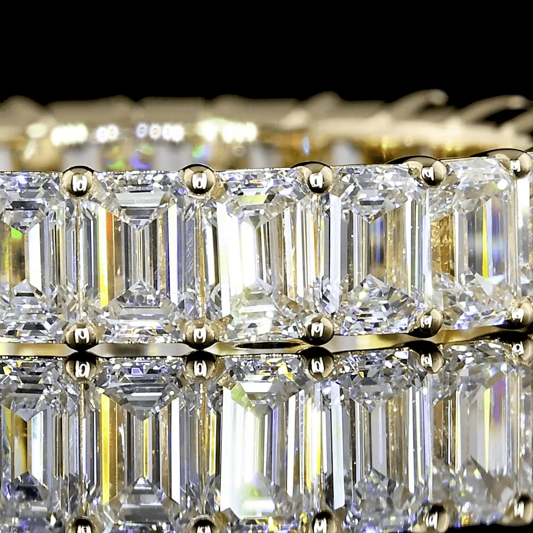 3 Carat Lab Grown Diamond Eternity Ring in Yellow Gold