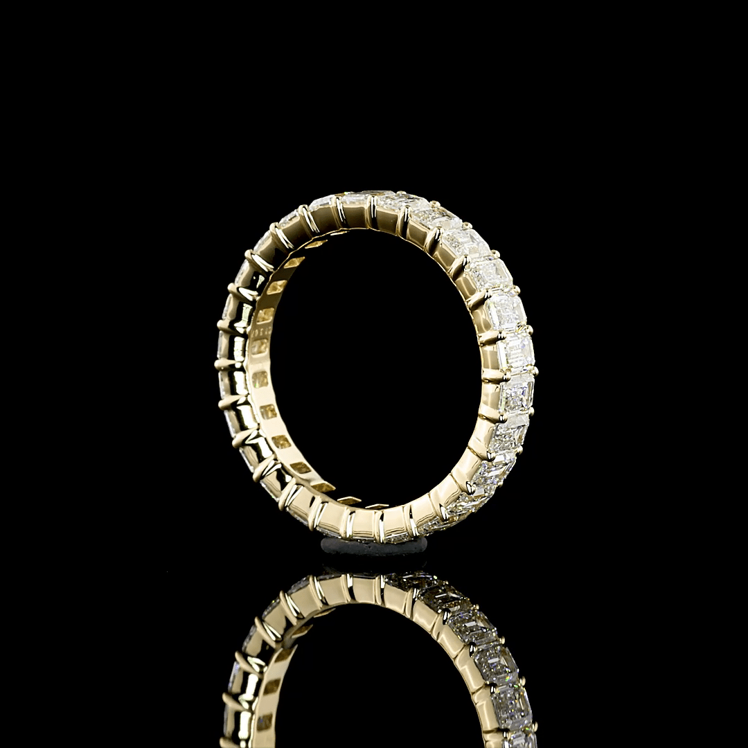 3 Carat Lab Grown Diamond Eternity Ring in Yellow Gold