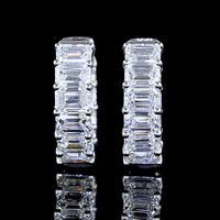 3 Carat Lab Grown Huggie Earrings in White Gold
