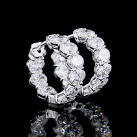 3 Carat Oval Lab Grown Diamond Huggie Earrings
