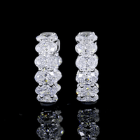 3 Carat Oval Lab Grown Diamond Huggie Earrings