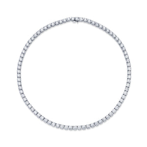 Straight Line 3.7mm Round Diamond 4-prong Necklace