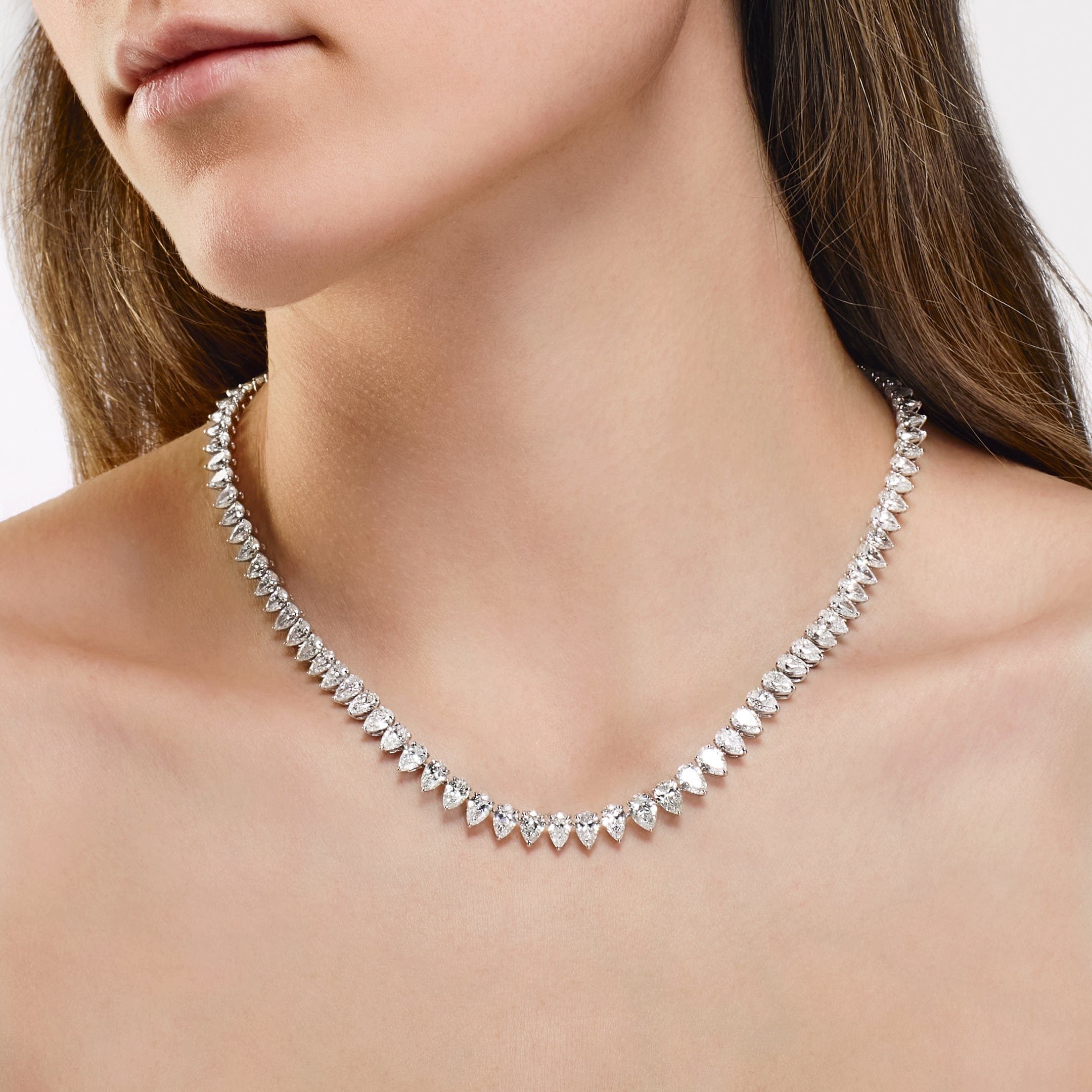 32.4 Carat Pear-Shaped Tennis Necklace