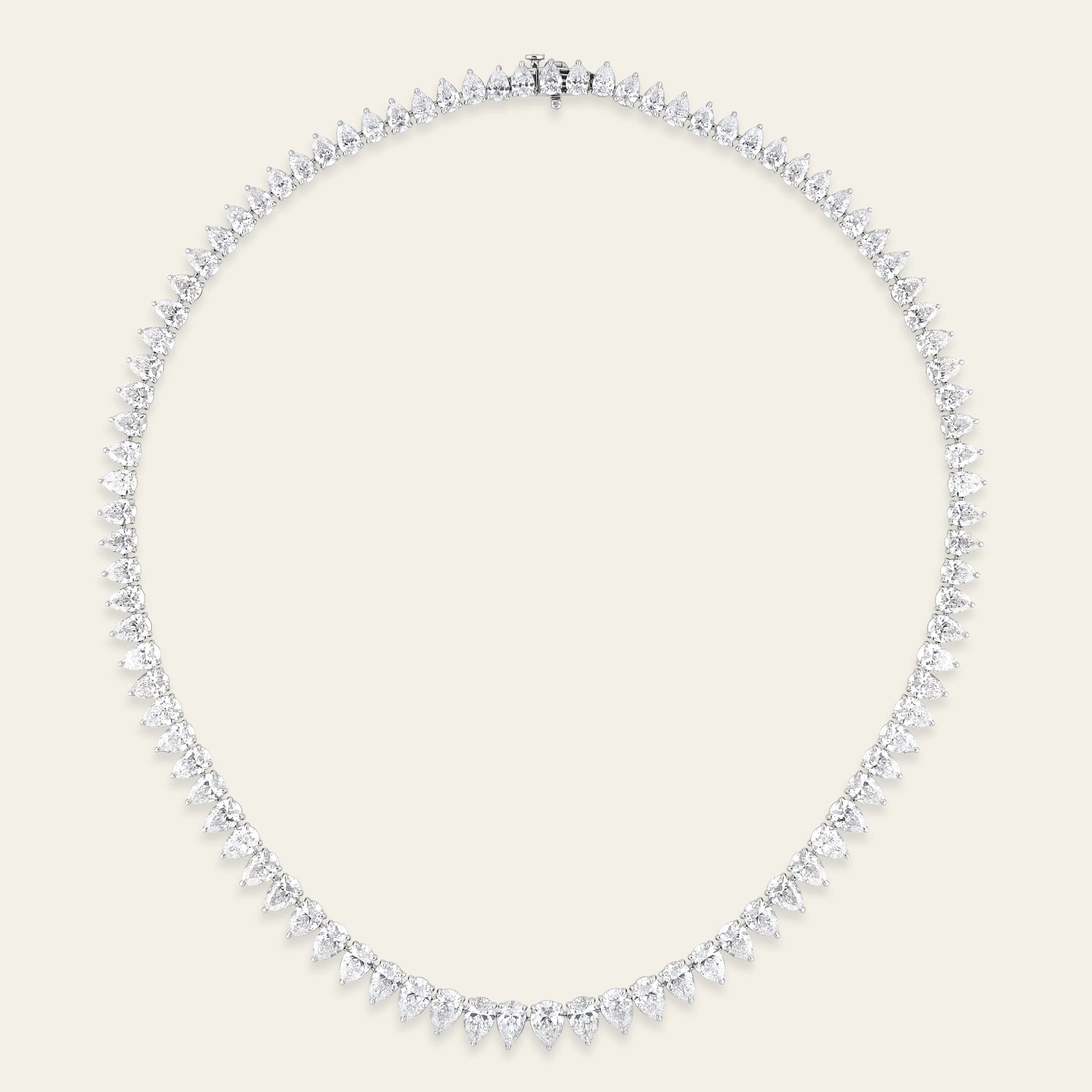 32.4 Carat Pear-Shaped Tennis Necklace