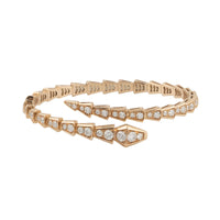 Bulgari 18K Rose Gold Serpenti Viper One-Coil Full-Pavé Diamond Lady's Bracelet