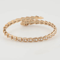 Bulgari 18K Rose Gold Serpenti Viper One-Coil Full-Pavé Diamond Lady's Bracelet
