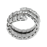 Bulgari Serpenti Viper 18 kt white Goldwith pavé Diamonds Lady's Ring