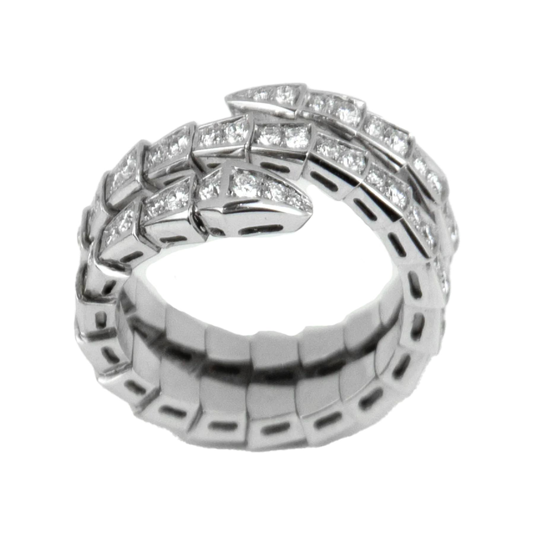 Bulgari Serpenti Viper 18 kt white Goldwith pavé Diamonds Lady's Ring