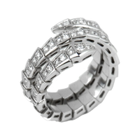 Bulgari Serpenti Viper 18 kt white Goldwith pavé Diamonds Lady's Ring