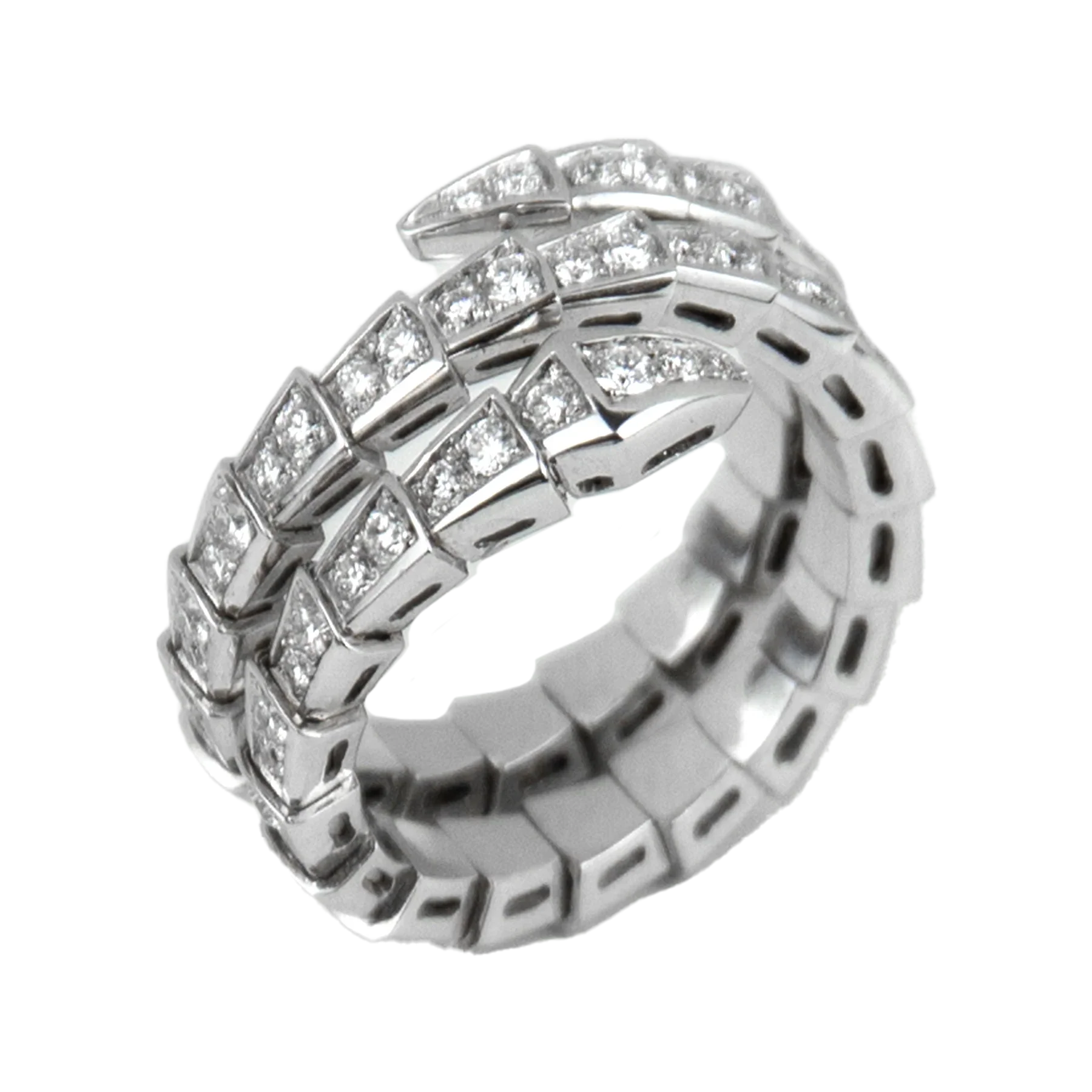 Bulgari Serpenti Viper 18 kt white Goldwith pavé Diamonds Lady's Ring