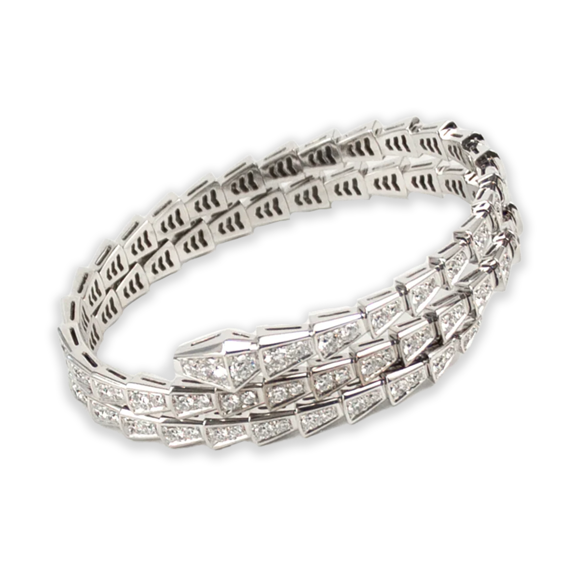 Bulgari Serpenti Viper two-coil 18K White Gold Diamond Lady's Bracelet