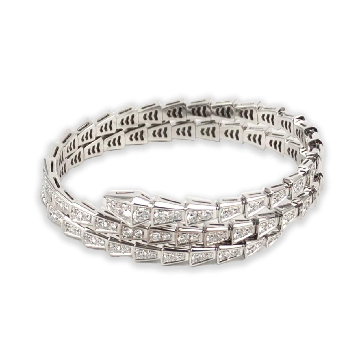 Bulgari Serpenti Viper two-coil 18K White Gold Diamond Lady's Bracelet