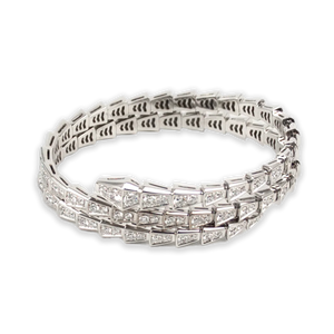 Bulgari Serpenti Viper two-coil 18K White Gold Diamond Lady's Bracelet