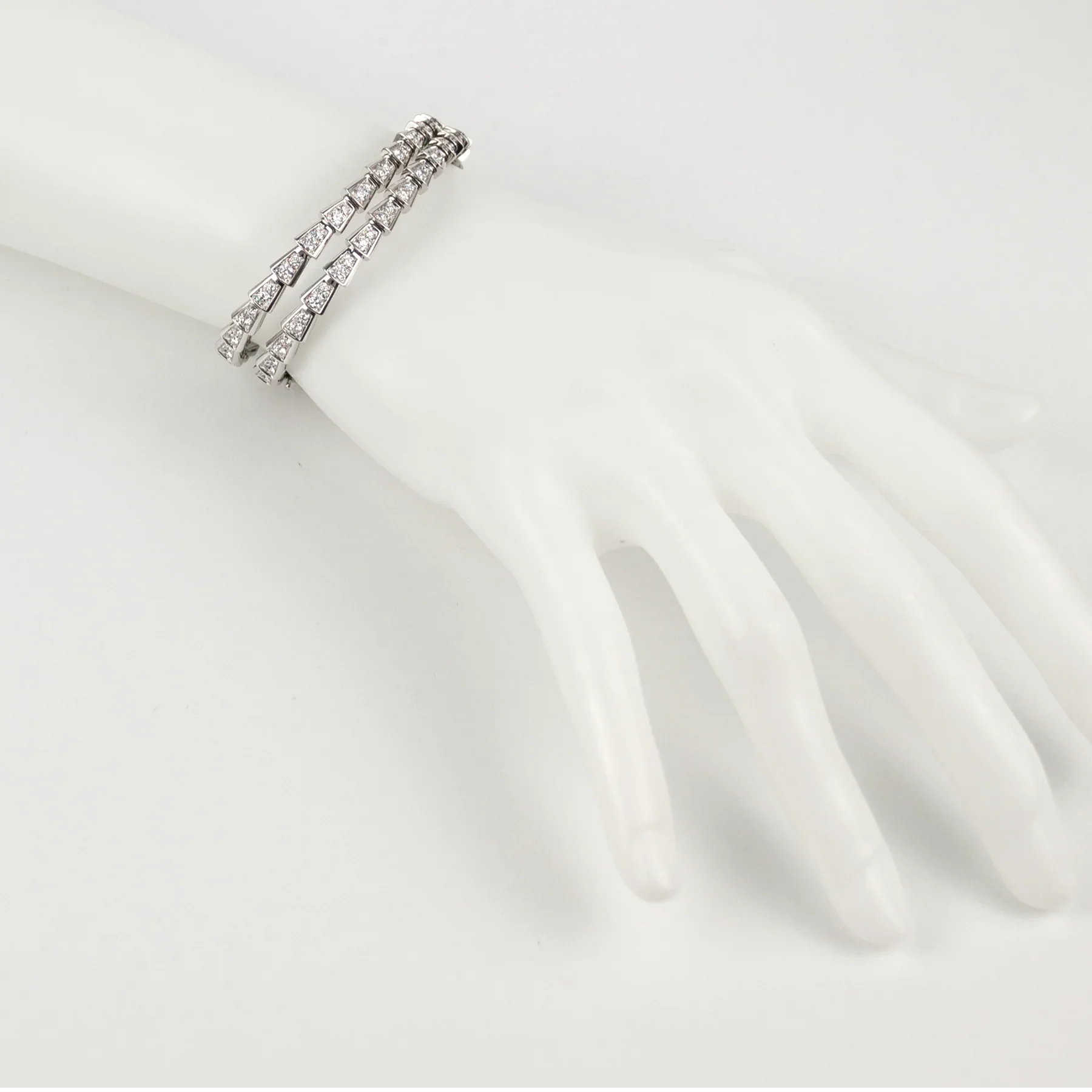 Bulgari Serpenti Viper two-coil 18K White Gold Diamond Lady's Bracelet