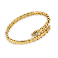 Bulgari Serpenti Viper 18K Yellow Gold demi-pavé Diamond Lady's Bracelet