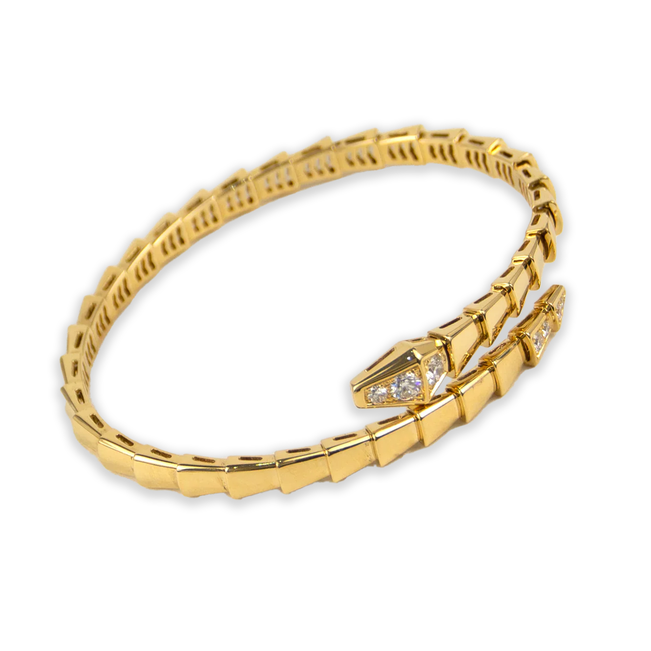 Bulgari Serpenti Viper 18K Yellow Gold demi-pavé Diamond Lady's Bracelet