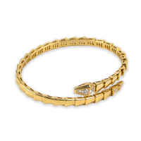 Bulgari Serpenti Viper 18K Yellow Gold demi-pavé Diamond Lady's Bracelet