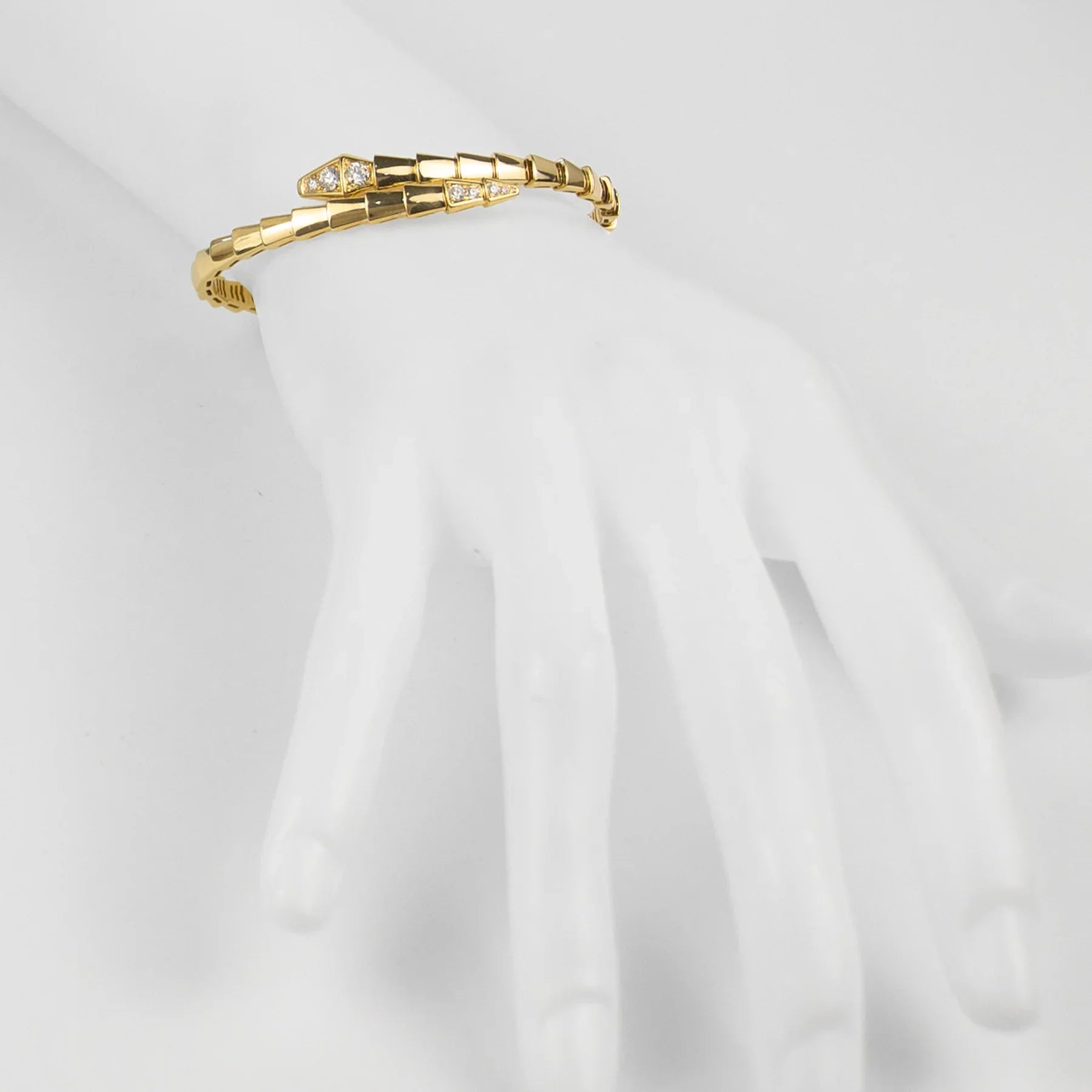 Bulgari Serpenti Viper 18K Yellow Gold demi-pavé Diamond Lady's Bracelet