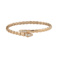 Bulgari 18K Rose Gold Serpenti Viper One-Coil Demi-Pavé Diamond Lady's Bracelet