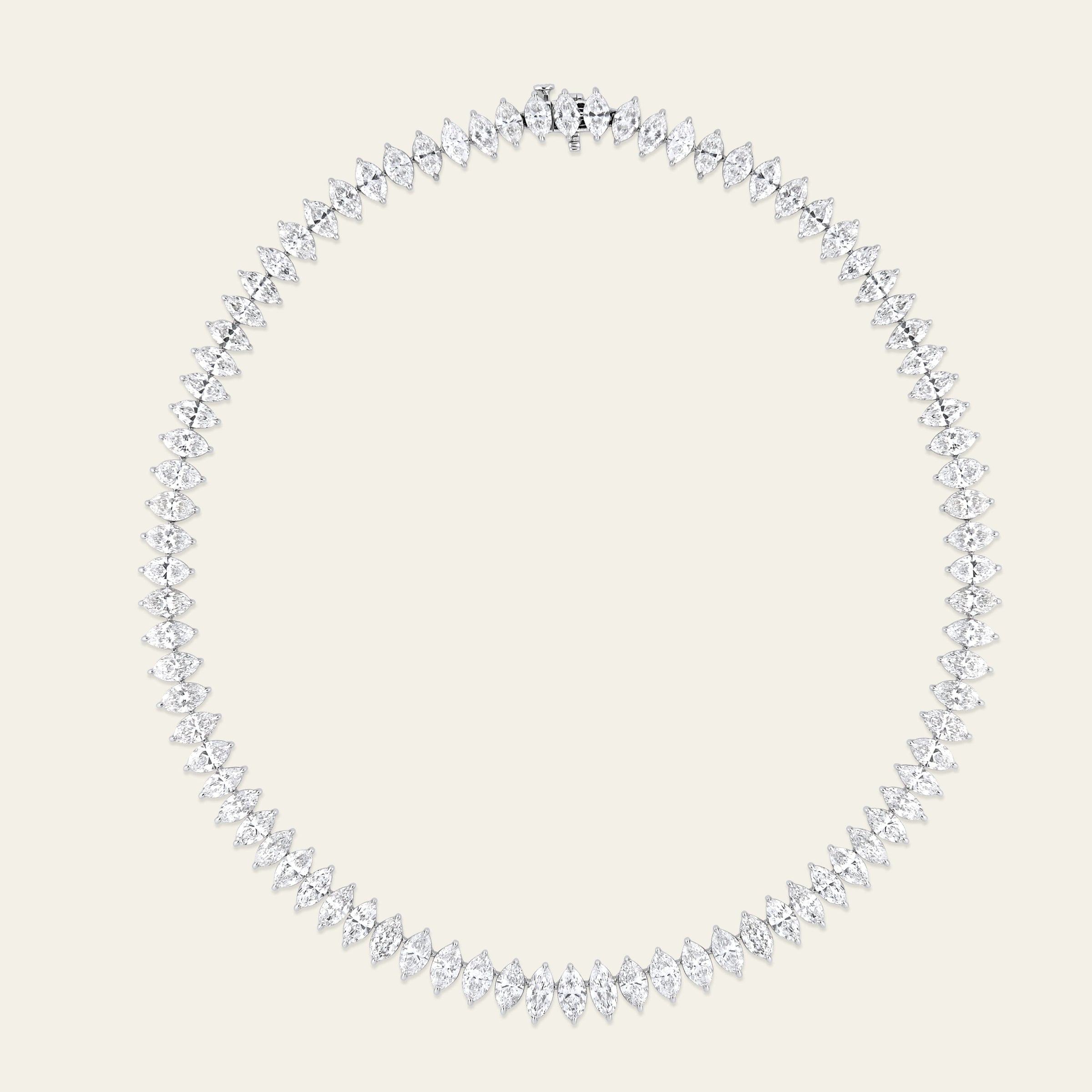 39.5 Carat Marquise Diamond Tennis Necklace