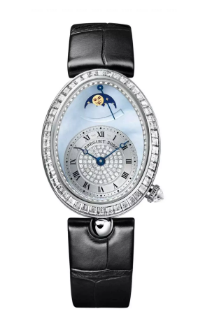 Breguet Reine de Naples Moon Phase 18K White Gold & Diamonds Lady's Watch