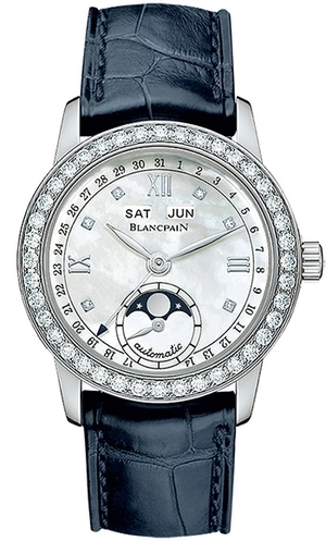 Blancpain Léman Moon Phase Complete Calendar Stainless Steel & Diamonds Lady's Watch