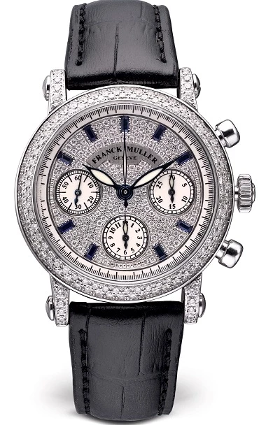 Franck Muller Master of Complication Chronograph 18K White Gold & Diamonds & Sapphires Unisex Watch