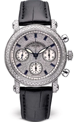 Franck Muller Master of Complication Chronograph 18K White Gold & Diamonds & Sapphires Unisex Watch