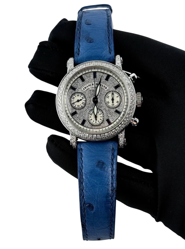 Franck Muller Master of Complication Chronograph 18K White Gold & Diamonds & Sapphires Unisex Watch