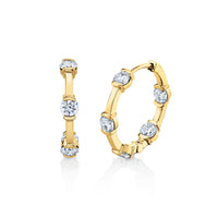 Station Diamond Hoop Earrings