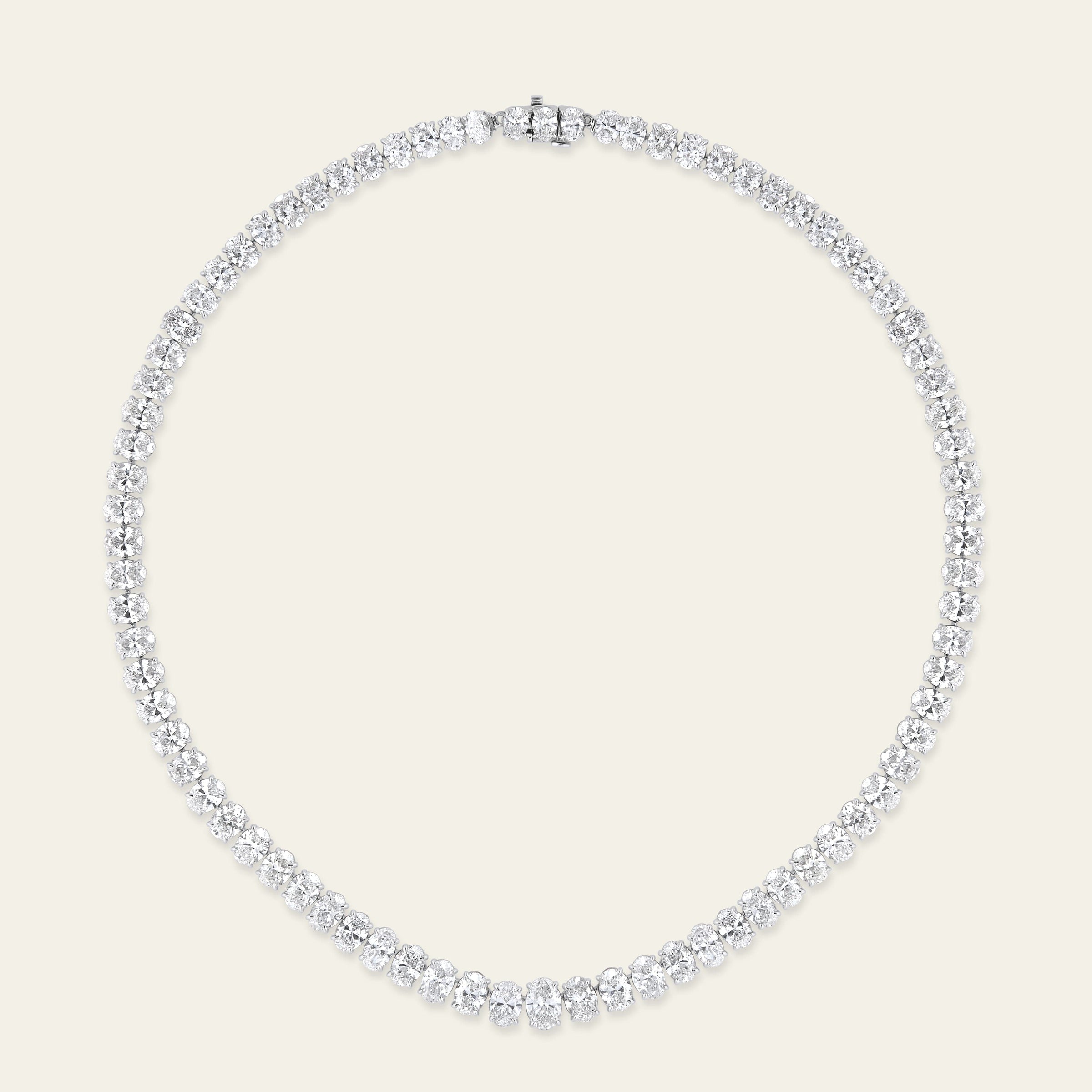 41 Carat Oval Diamond Tennis Necklace
