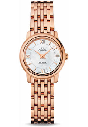 Omega De Ville Prestige Quartz Watch - 24.4 mm Red Gold Case - Mother-Of-Pearl Dial - 424.50.24.60.05.002