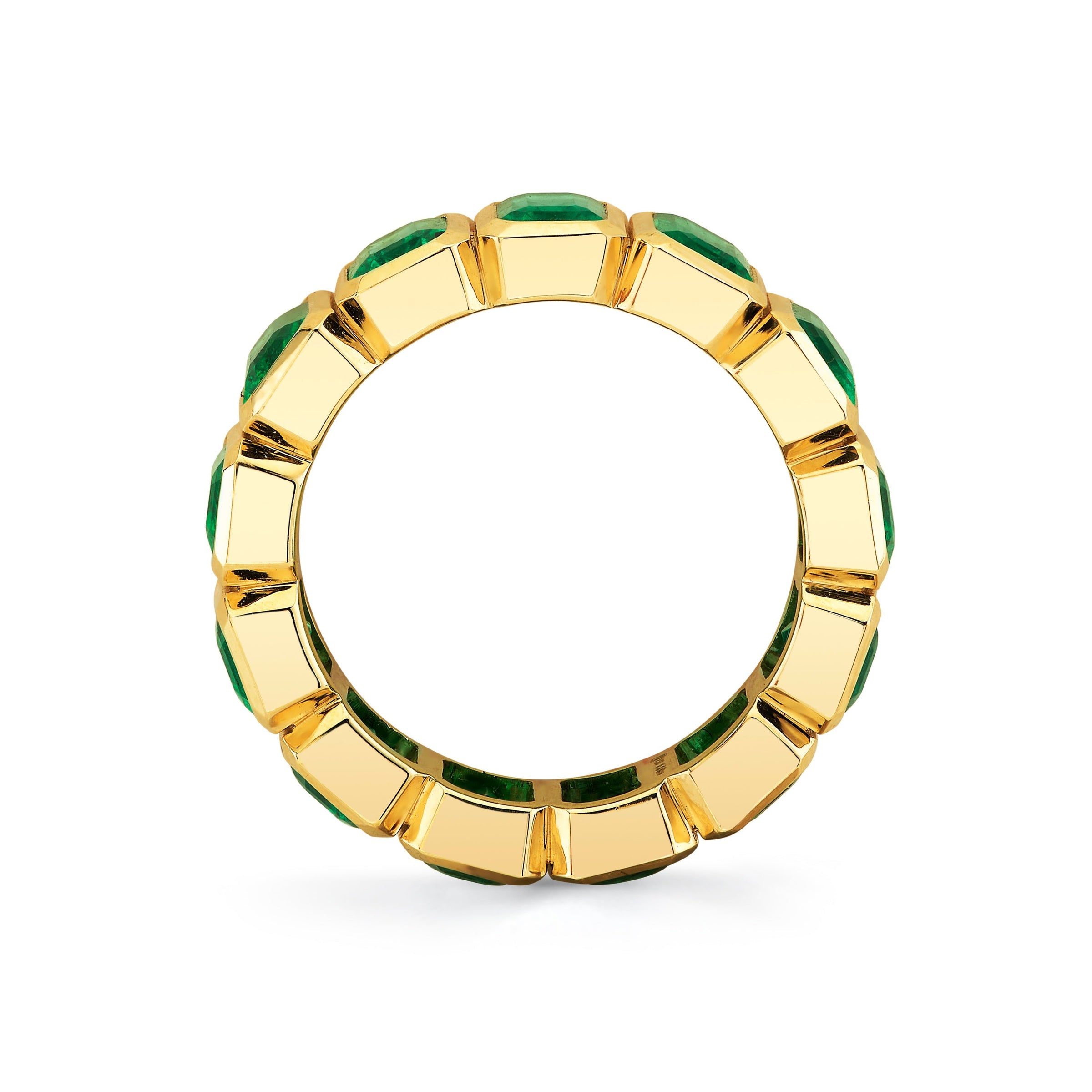 Emerald Bezel Set Eternity Band