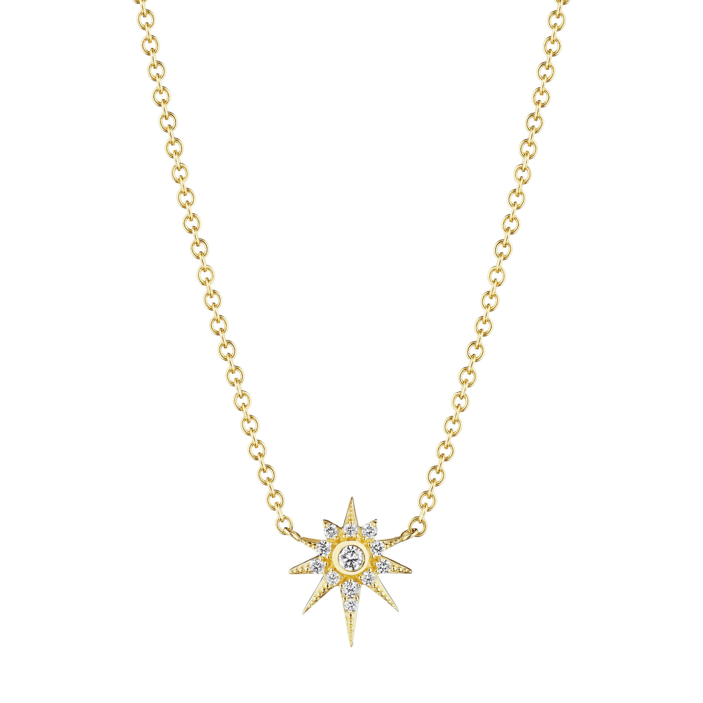 18k Yellow Gold Diamond Star Pendant